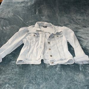 Brand new BEBE jean jacket with puffy sleeves!!!